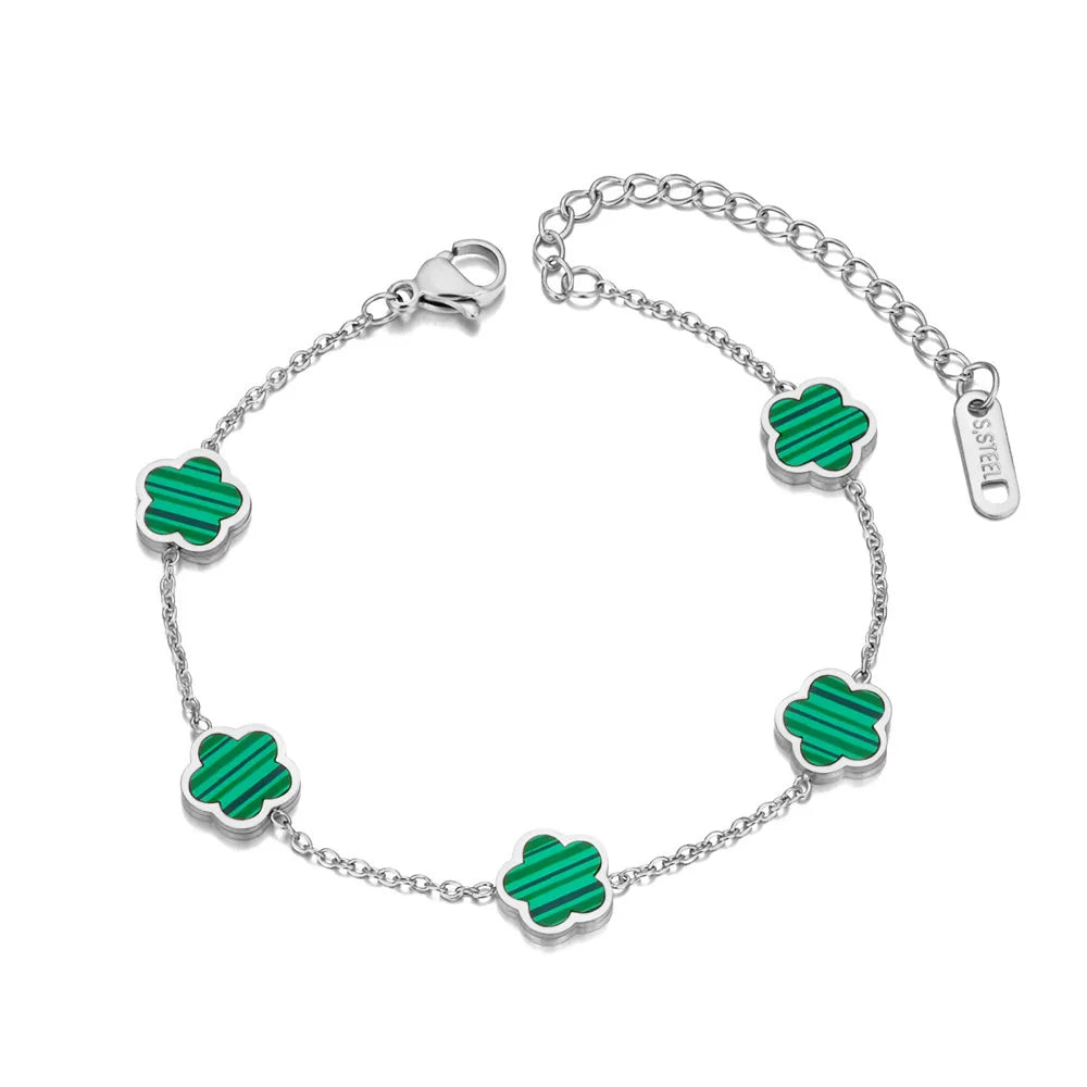Bracelet Charm Fleur – Acier Inoxydable Doré